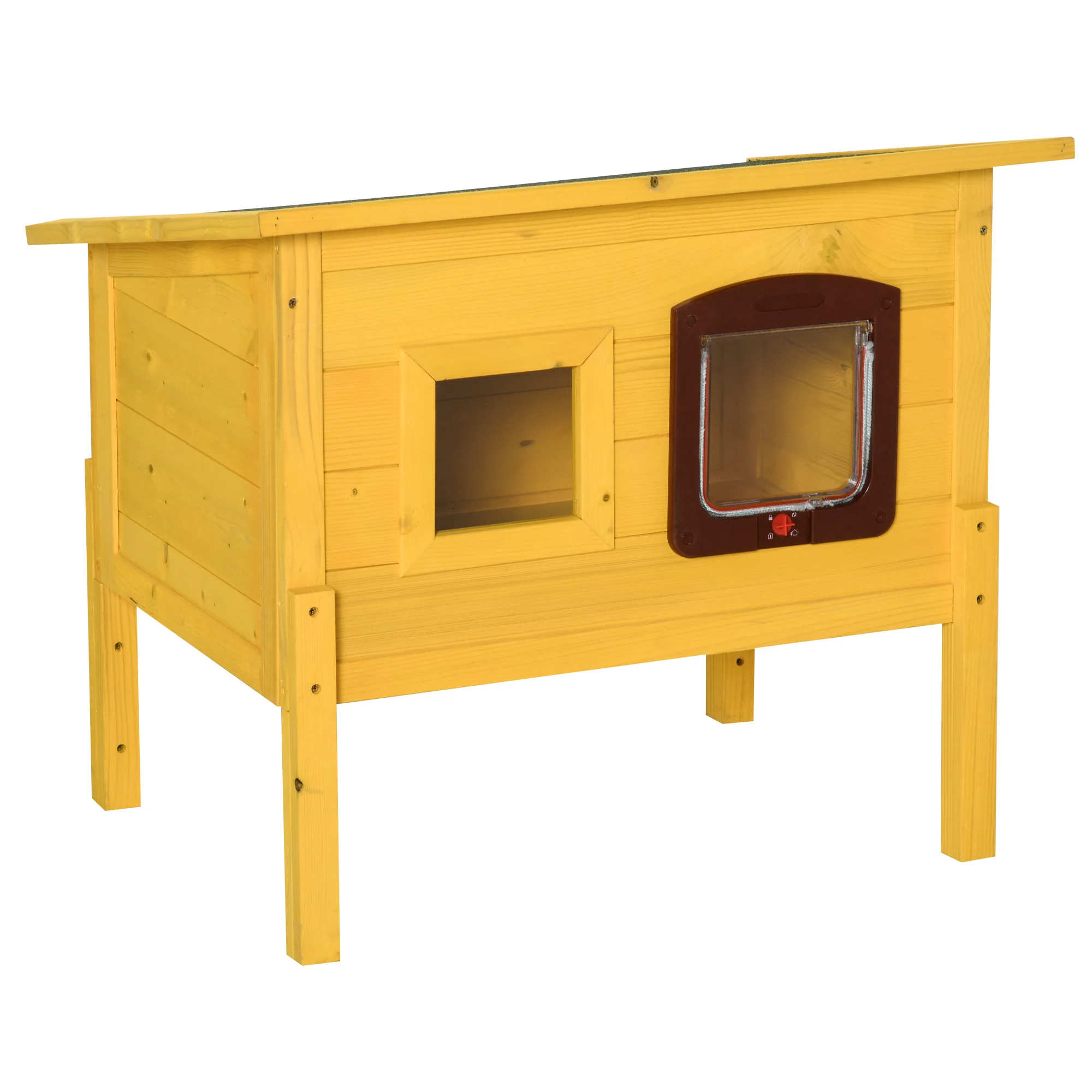 Cuccia Casetta per Animali Domestici in Legno di Abete 70x51.5x60 cm
