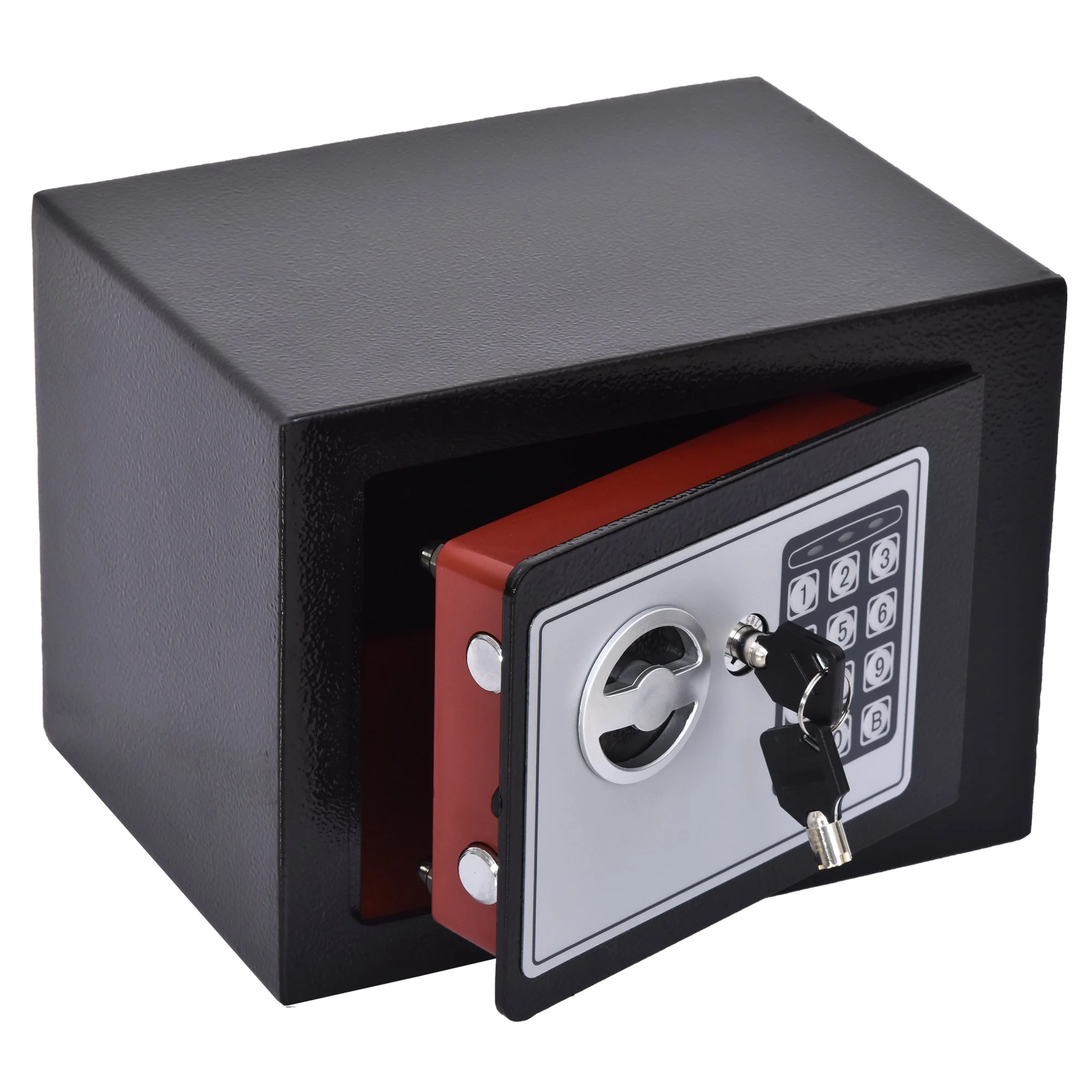Cassaforte a Mobile Elettroinica a Batteria 23x17x17 cm in Acciaio Nera