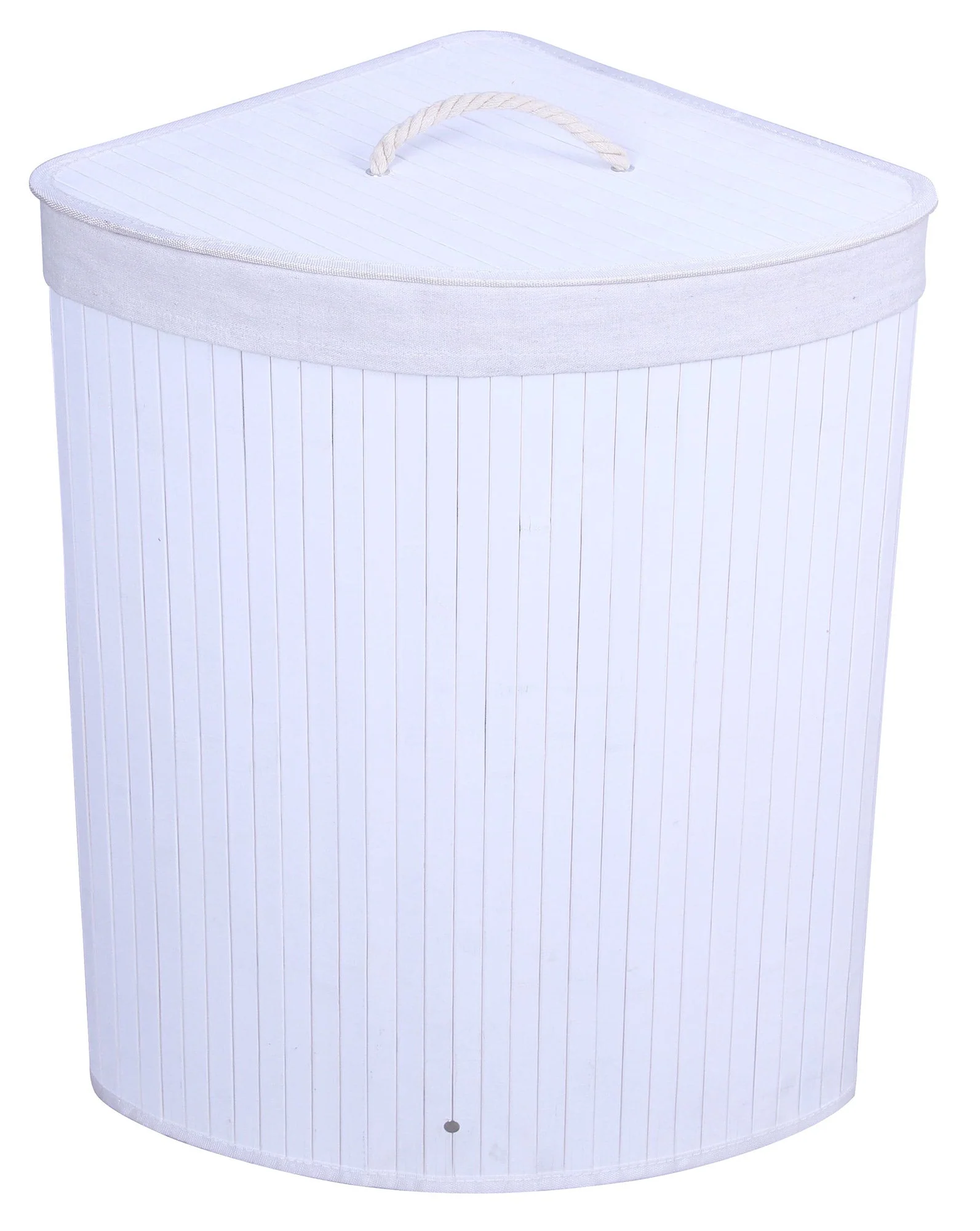 Cesto Portabiancheria 37x37x60 cm in Bamboo Collection Bianco