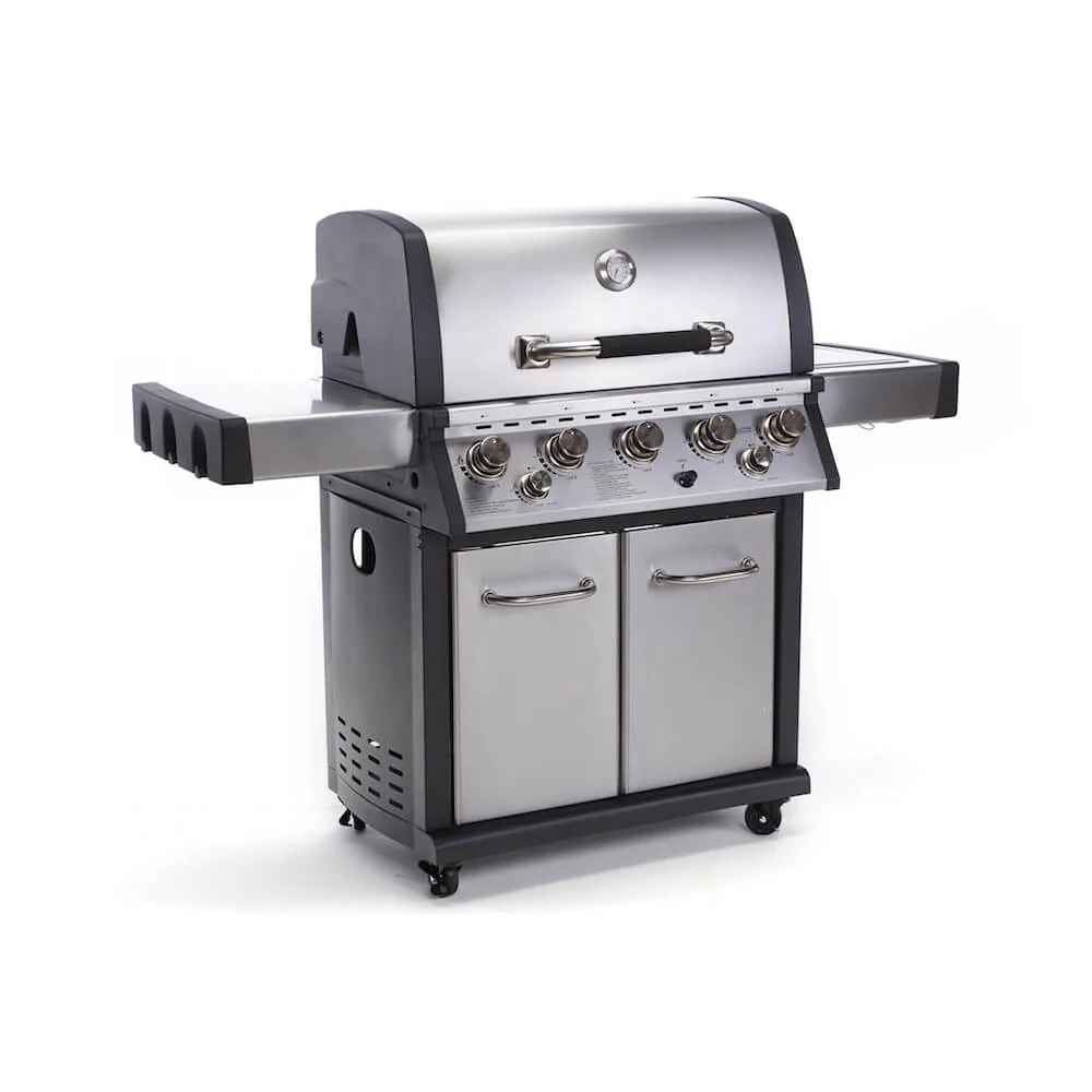 Barbecue a Gas con 5 Bruciatori Termometro Fornello Laterale e Infrarossi Taddei Hancook 5F