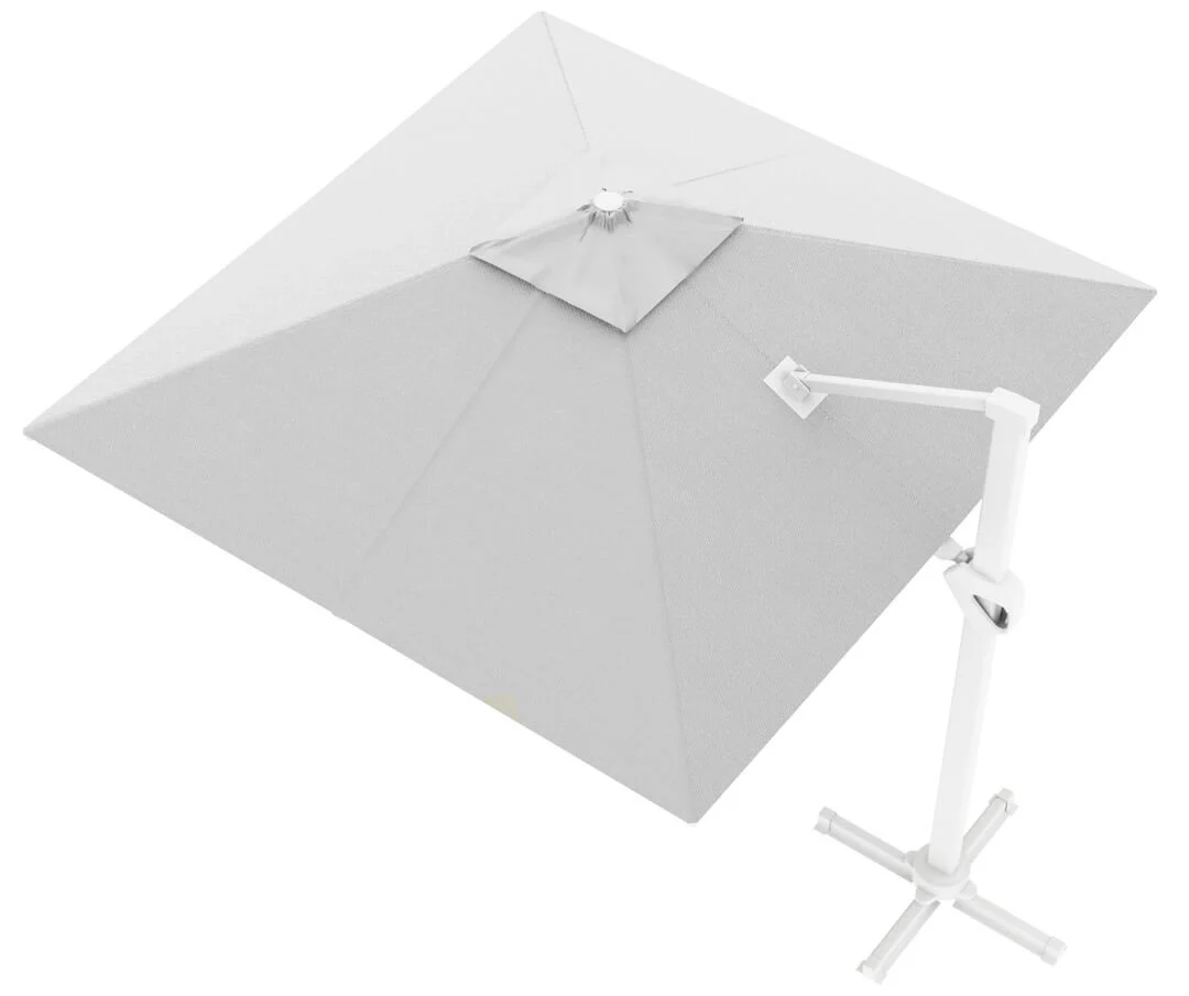Ombrellone da Giardino Decentrato 3x3m in Alluminio Telo in Poliestere Mosini Jazz Bianco