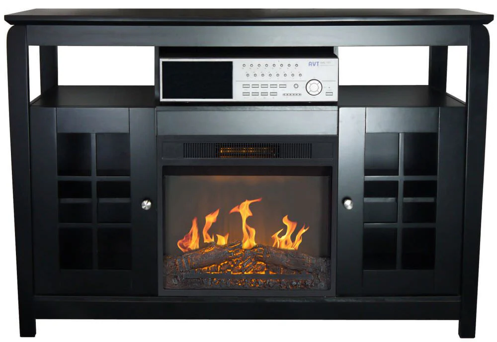 Camino Elettrico Mobile Porta TV Effetto Fiamma 2000W CheminArte Osaka Nero