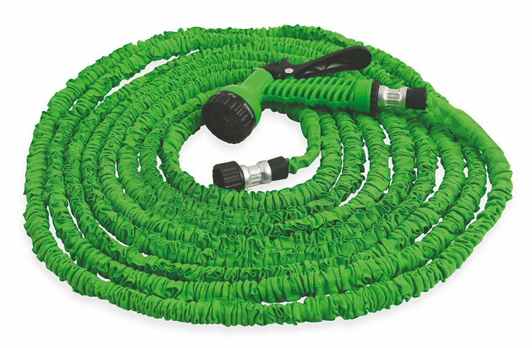 Tubo Pompa Canna dell'Acqua Estensibile 22,5 mt con Pistola Soriani Gardenlike Verde