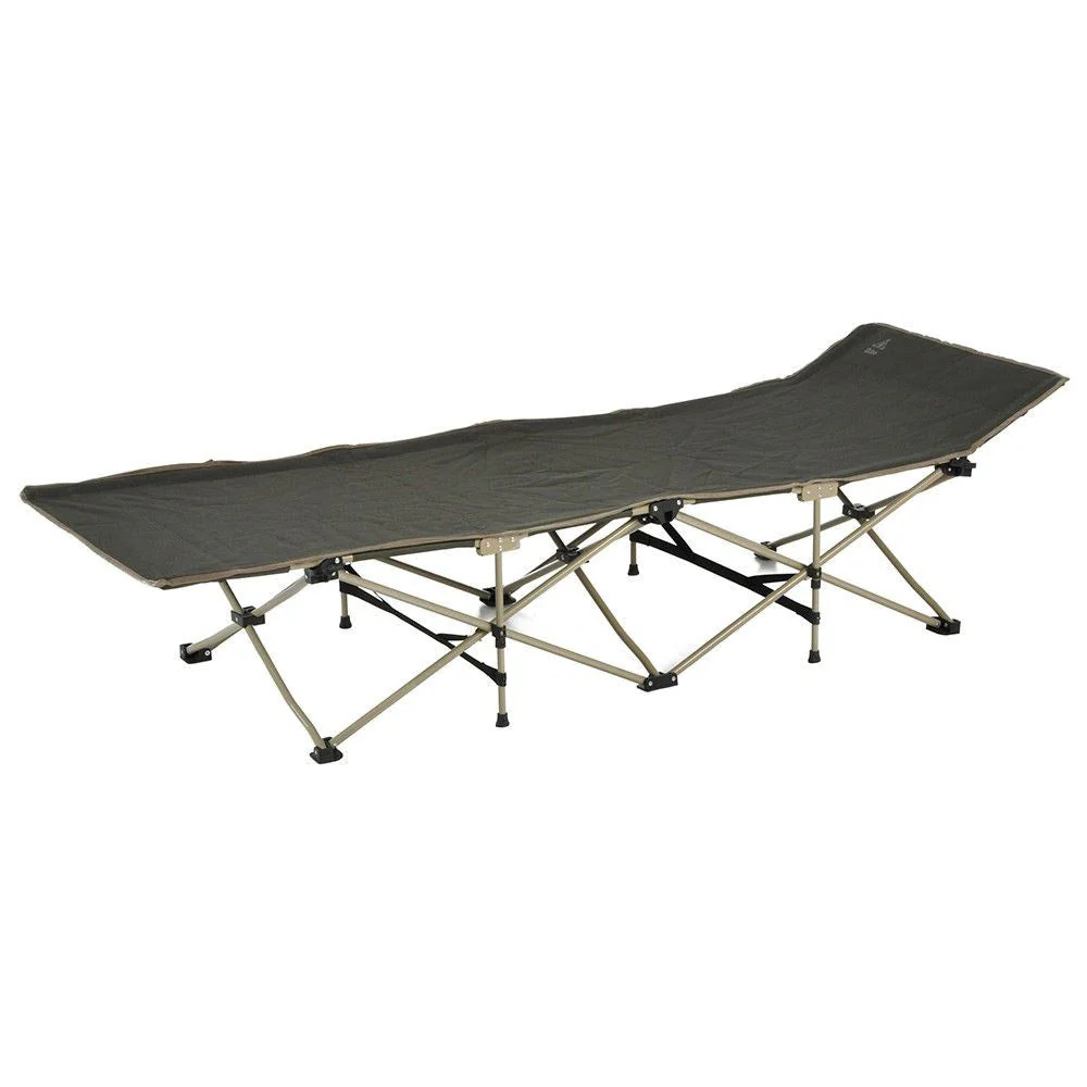 Brandina Pieghevole da Campeggio 191x70x48 cm in Ferro e Tessuto Oxford Easy Verde Scuro